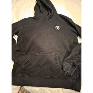 Ariat Hooded Sweat Shirt. With Logo On Front And Dresign On Back. Young Man's L
